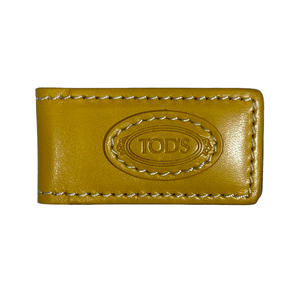 TODS トッズ クリップ マネークリップ 小物 ロゴ レザー イエロー