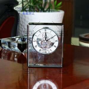 置時計 機械式 時計 装飾 リビング クリスタル 風 インテリア コレクション スケルトン おしゃれ ウォッチ
