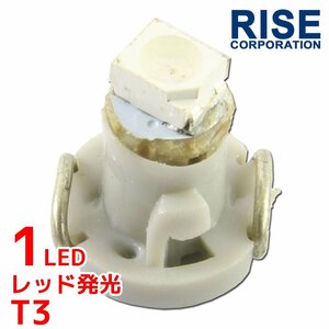 T3 SMD LED バルブ エアコンパネル球 メーター球 レッド 1個 メーター球 エアコン パネル イルミ インジケーター 警告灯