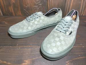 ★VANS バンズ US企画AUTHENTIC オーセンティック スエード カーキ グリーン チェッカー 26.0cm 美品 Uesd 検 オールドスクール ERA