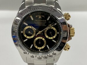 TECHNOS　テクノス　腕時計　SS　クロノグラフ　TSM401　箱付き　不動品【CFAK6034】