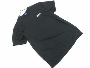 ネコポスOK ASICS アシックス トレーニングウェア Tシャツ 160cm 黒 ■◆ ☆ egb1 子供服