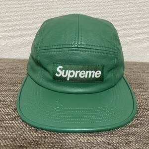 Supreme Leather Camp Cap Kelly Green Free 16aw 2016年 緑 ケリーグリーン レザー キャンプ キャップ ボックスロゴ ラムスキンレザー