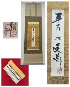 【千寿】大徳寺派 徳禅寺 立花大亀 平常心是道 短冊 紙本 d353◆箱/茶道具/古美術/時代品/掛軸/100018559