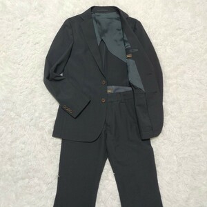 美品　Edition　エディション　TOMORROWLAND　トゥモローランド　セットアップスーツ　パンツスーツ　ブラック　グリーン　44　S　メンズ