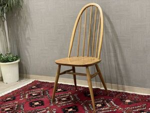 英国 ERCOL クエーカーチェア 1脚 アーコール 幅43 高95cm ウィンザーチェア アームチェア ダイニングチェア エルム材 1人掛チェア 椅子