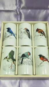 BIRD WATCHING 鳥柄 陶磁器タンブラー ６個セット HOYA CHINA