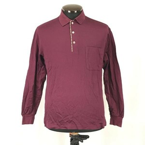 Made in Japan/オンワード樫山製★ダックス/DAKS★長袖ポロシャツ【Mens size -S/ワインレッド/winered】Tops/Shirts◆BH133