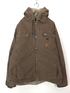 古着 Carhartt 裏ボア 多ポケット ピンク ダック ジャケット パーカー XL Tall 古着