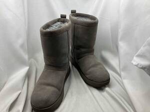 UGG／Classic Short Waterproof／ブーツ／グレー／1017508／スウェード／23cm／US6