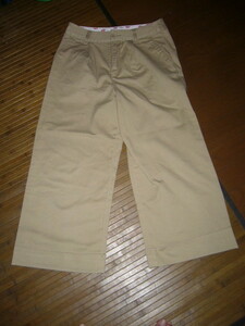 713-58♂♀： Dickies デッキーズ　ハーフパンツ　ショートパンツ　八部丈パンツ　ダブル裾　size.M　色.ベージュ　ライトオン