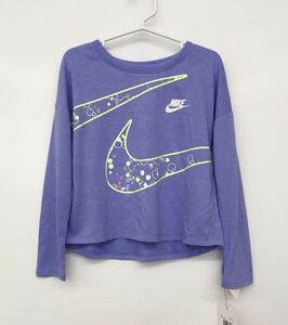 新品■NIKE ナイキ ガールズ 女の子 長袖Tシャツ サイズ5 110cm 薄紫 ロゴ