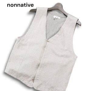 nonnative ノンネイティブ 通年 ダブルジップ★ コットン ベスト ジレ Sz.1　メンズ日本製　C4T08613_9#C