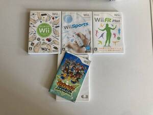 24-Wii-20　ニンテンドーWii　Wiiスポーツ　Wiifit　イナズマイレブン　はじめてのwii　セット　動作未確認