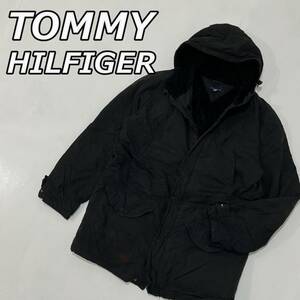 【TOMMY HILFIGER】トミーヒルフィガー 裏ボア 中綿キルティングライナー マウンテンパーカー アウトドア ジャケット 黒 ブラック