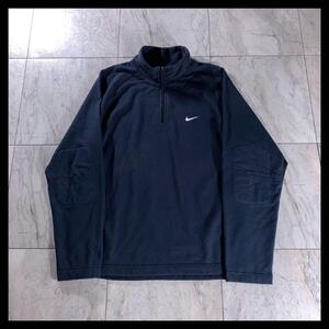 00s NIKE ハーフジップ スウェット ネイビー テック サイドメッシュ