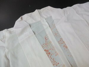 1円 中古 正絹 長襦袢 絽 縮緬 夏物 式典 和装 和服 アンティーク 大正ロマン 萩 枝葉 秋草 草花 単衣 身丈127cm 裄62cm【夢職】★★★