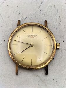 R6.87 1円～ ジャンク品 ロンジン LONGINES 手巻き 腕時計 ゴールド文字盤 メンズ 本体のみ