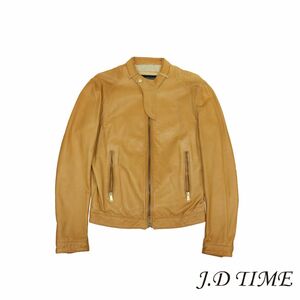 DSQUARED2【ディースクエアード】 レザージャケット ラムレザー/ベージュ系 【USED】(JD-8415-1)