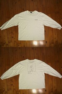 ★微難有☆ジップファイブ★5 ZIP FIVE★ビックシルエット　ルーズフィット 長袖Ｔシャツ コットンＴシャツ L 白