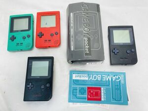 当時物 Nintendo 任天堂 ゲームボーイ ポケット GAME BOY pocet 4個 まとめ セット 元箱有福む 本体 動作確認済 HY-240411027