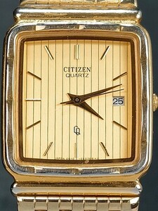 美品 CITIZEN シチズン 4610-E60744 アナログ クォーツ 腕時計 ゴールド メタルベルト ステンレススチール 新品電池交換済み 動作確認済み