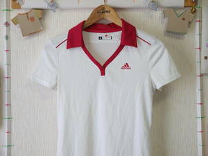 ♪服3834♪ レディース　半袖　Vネックシャツ（スポーツ） adidas アディダス サイズМ？ Used ～iiitomo～