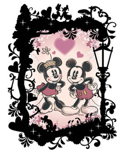 97-188 廃盤 70ピース ジグソーパズル KIRIART-Mickey＆Minnie Mouse