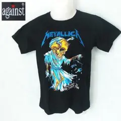 【against】 美品 アゲインスト ブラックデザイン半袖Tシャツ　M