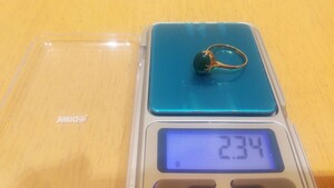 K18 指輪 リング 刻印あり2.34g エメラルド？ ゴールド 