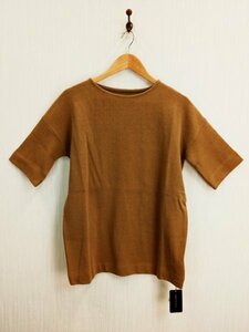 ap7223 ○送料無料 新品 espace de calma エスパスデカルマ レディース ビッグ Tシャツ Sサイズ ライトブラウン 刺繍 ボタニカル柄 透け感