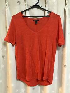 美品【BANANA REPUBLIC/バナナリパブリック】半袖Tシャツ/S★レッド★レディース★USED