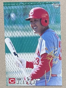 カルビー 99 プロ野球カード 箔サイン ゴールドサイン 104 江藤智　1999年