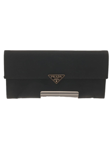 PRADA◆長財布/ナイロン/BLK/無地/メンズ