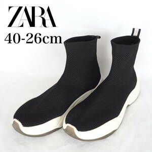 MK5957*ZARA*ザラ*レディースニットブーツ*40-26cm*黒