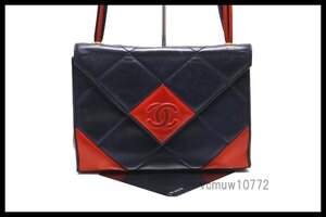 希少美中古■CHANEL 1番台 マトラッセ レザー ショルダーバッグ シャネル■1121co24890