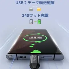 マグネット付き USB C to USB C ケーブル（1.5m） 高速充電