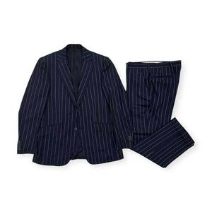 希少!! dunhill ダンヒル JFA サッカー 日本代表モデル セットアップ スーツ (上)46S (下)46L/サムライブルー テーラードジャケット