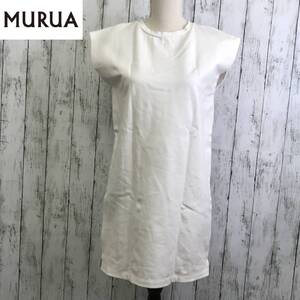 MURUA　ムルーア　フレンチスリーブミニワンピース　Fサイズ　ホワイト　 フレンチスリーブにすることで二の腕をカバー　S7-290　USED