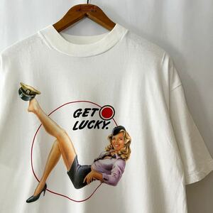 90s LUCKY STRIKE ピンナップガール Tシャツ XL ビンテージ 90年代 ラッキーストライク 煙草 タバコ たばこ 企業T オリジナル ヴィンテージ