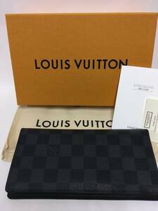 1円 ルイヴィトン ダミエグラフィット ポルトフォイユ ブラザ 長財布 N62665 LOUIS VUITTON 未使に近い 