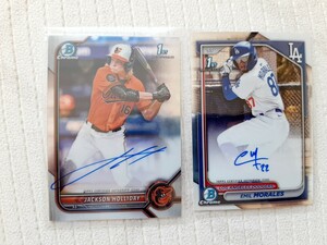 Jackson Holliday bowman1st Auto　topps　2024 Bowman Chrome 1st auto EMIL MORALES　モラレス選手