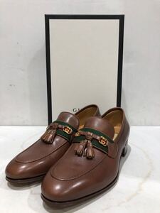 【GUCCI】ウェブ&インターロッキング グッチ SIZE39 レザー 624316 ローファー ts202410