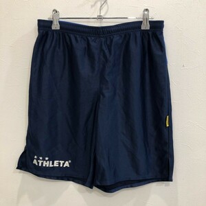 EI1056 ATHLETA ハーフパンツ　スポーツウェア下　紺　キッズ160 サッカー　ウエストゴム緩々紐調整