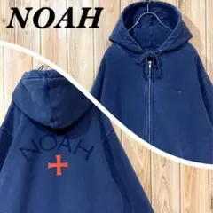 『超人気』NOAH ジップパーカー デカロゴ プリント ピグメント加工 XL