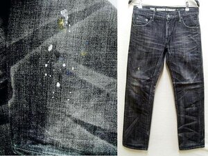 即決[S]美品 NEIGHBORHOOD 2008年 WASHED.NARROW DENIM/14OZ-PT ナロー ペンキ ペイント NARROW STRAIGHT サベージデニム パンツ■2842