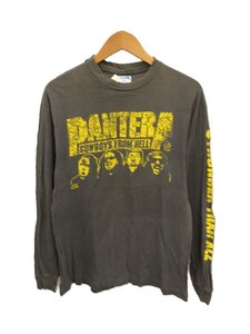 Hanes◆90s/USA製/PANTERA/COWBOYS FROM HELL/長袖Tシャツ/L/コットン/BLK