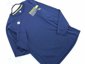 ネコポスOK DESCENTE デサント プリント トレーニングウェア Tシャツ sizeL/紺 ■◇ ☆ egd1 メンズ