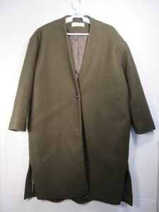 ノーカラーコート カーキ サイズF chocol raffine robe　MF2027