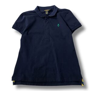 《良品◎》RALPH LAUREN RUGBY ラルフローレンラグビー★ドクロ*ワンポイント*ポロシャツ*ネイビー*サイズL(LS567)◆S60